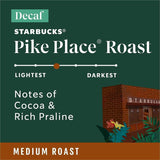 Starbucks K-Cup Decaf Pike Place Roast Coffee, American, Medium, 24 K-Cup, 4/Carton (SBK12434952CT) Case of 96