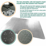 Floortex Cleartex TrYlok Chair Mat, 53" x 45", Clear, Carpeted Floor, Chair, Indoor, Low Pile, Rectangular (FLRNRCMFLVT0005) Each