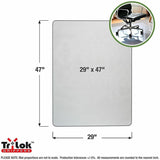 Floortex Cleartex TrYlok Chair Mat, 47" x 29", Clear, Carpeted Floor, Chair, Indoor, Low Pile, Rectangular (FLRNRCMFLVT0001) Each