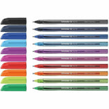 Schneider Vizz Ballpoint Pens, Black, Red, Blue, Midnight Blue, Light Blue, Green, Light Green, Violet, Pink, Orange Ink (RED102290) Each