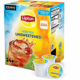 Lipton Lipton Unsweetened Iced Black Tea Black Iced Tea K-Cup, Pod, 24 K-Cup, Caffeinated, 4/Carton (GMT0543CT) Case of 96