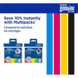 Brother Original Standard Yield Inkjet Ink Cartridge, Black, 600 Pages (BRTLC504BKS) Each