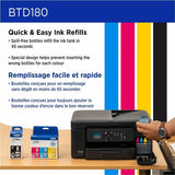 Brother Genuine BTD180BK High Yield Black Ink Bottle, 108 mL, 7500 Pages Black, Inkjet, 1 (BRTBTD180BKS) Each