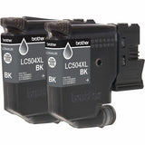 Brother Original High Yield Inkjet Ink Cartridge, Black, Twin-pack, 3,000 pages, 2/Pack (BRTLC504XL2PKS) Pack of 2