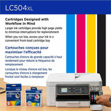 Brother LC504 Original High Yield Inkjet Ink Cartridge, Black, 1,500 pages (BRTLC504XLBKS) Each