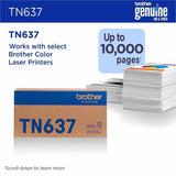 Brother TN637C Original Ultra High Yield Laser Toner Cartridge, Cyan, 10,000 pages (BRTTN637C) Each