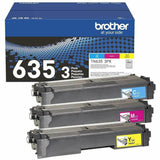 Brother TN635 Original Standard Yield Laser Toner Cartridge, 1800 Pages, Cyan, Magenta, Yellow, 3/Pack (BRTTN6353PK) Pack of 3