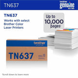 Brother TN637BK Original Ultra High Yield Laser Toner Cartridge, Black, 10,000 pages (BRTTN637BK) Each