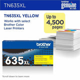 Brother TN635XLY Original High Yield Laser Toner Cartridge, Yellow, 4,500 pages (BRTTN635XLY) Each
