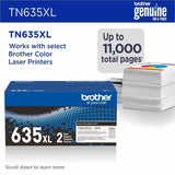 Brother TN635XL2PK Original High Yield Laser Toner Cartridge, Black, Twin-pack, 11000 pages, 2/Pack (BRTTN635XL2PK) Pack of 2