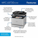 Brother MFC-L8730CDW Wired & Wireless Laser Multifunction Printer (BRTMFCL8730CDW) Each