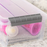 IRIS 6.2 QT Stack-and-Pull Storage Tote, External Dimensions: 14.1" x 8.1" x 4.6", Clear, Gray (IRS300008) Each