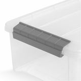IRIS 6.2 QT Stack-and-Pull Storage Tote, External Dimensions: 14.1" x 8.1" x 4.6", Clear, Gray (IRS300008) Each
