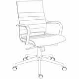 Lorell Tempo Modern Leather Mid-Back Manager Chair, Black (LLR63221) Each