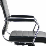Lorell Tempo Modern Leather Mid-Back Manager Chair, Black (LLR63221) Each