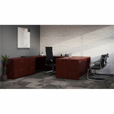 Lorell Tempo Modern Leather Guest Chair, Black (LLR63222) Each