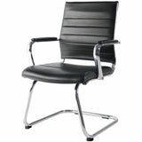 Lorell Tempo Modern Leather Guest Chair, Black (LLR63222) Each