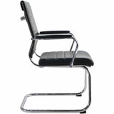 Lorell Tempo Modern Leather Guest Chair, Black (LLR63222) Each