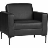 Lorell Clarke Series Club Chair with Antimicrobial Upholstery and Power, Black (LLR86952) Each