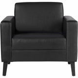 Lorell Clarke Series Club Chair with Antimicrobial Upholstery and Power, Black (LLR86952) Each