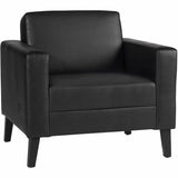 Lorell Clarke Series Club Chair with Antimicrobial Upholstery and Power, Black (LLR86952) Each