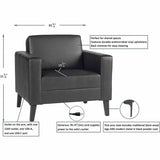 Lorell Clarke Series Club Chair with Antimicrobial Upholstery and Power, Black (LLR86952) Each