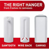 Command Sawtooth Picture Hangers, 4 lb (1.81 kg) Capacity, White, 3 Hangers, Durable, Adhesive, 1/Pack (MMM17042ES) Each