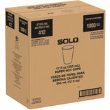 Solo Cup Recycled Content Paper Hot Cups, 12 fl oz, White, Leak Proof, Snap Fit Closure, 1000/Carton (SCC412RCNPLNTCT) Case of 1000