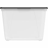 Storex Nesting File Totes, 22.7" x 18.3" x 12.9", 60 lb, Clear, Black, 16 gal, 4/Carton (STX00900U04CCT) Case of 4