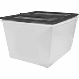 Storex Nesting File Totes, 22.7" x 18.3" x 12.9", 60 lb, Clear, Black, 16 gal, 4/Carton (STX00900U04CCT) Case of 4