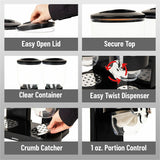 Mind Reader Double Cereal Dispenser, Black, Food, Food Storage, Storing (EMSCEREALD2BLK) Each