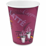 Solo 12 oz Bistro Design Disposable Paper Cups, 12 fl oz, Maroon, Beverage, Hot Drink, Cold Drink, Coffee, Tea, Cocoa, 50/Pack (SCC412SIN0041) Pack of 50