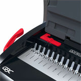 GBC CB15 CombBind Punch/Bind Machine, 3.5" x 18.1" x 11.5", Black, Red, 150 Sheet(s) Bind, 15 Punch (GBC200023) Each