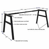 Lorell Table Base, Powder Coated A-shaped, Black Base, 28.50" Height x 71.60" Width x 29.10" Depth (LLR16287) Each