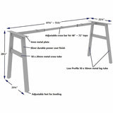 Lorell Table Base, Powder Coated A-shaped, Silver Base, 28.50" Height x 71.60" Width x 23.20" Depth (LLR16289) Each