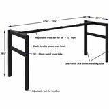 Lorell Table Base, Powder Coated H-shaped, Black Base, 28.50" Height x 71.60" Width x 23.20" Depth (LLR16280) Each