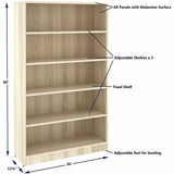 Lorell Sturdy 5-Shelf Bookcase, Modern Elm (LLR66342) Each