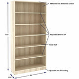 Lorell Sturdy 6-Shelf Bookcase, Modern Elm (LLR66343) Each