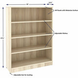 Lorell Sturdy 4-Shelf Bookcase, Modern Elm (LLR66341) Each