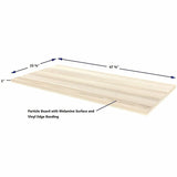 Lorell Multi-Purpose Tabletop, Laminated Rectangle Top, 24" w x 48" d x 1" Thickness, 1" h, Modern Elm (LLR66355) Each