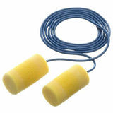 E-A-R Classic Earplugs, Yellow, Blue, Large, 33, Noise, Ear, Moisture Protection, Cord Closure, Stainless Steel, Foam, 200/Box (MMM3114101) Box of 200