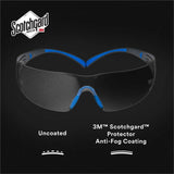 3M SecureFit Protective Eyewear, Gray Frame (MMMSF402SGAFBLU) Each