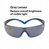 3M SecureFit Protective Eyewear, Gray Frame (MMMSF402SGAFBLU) Each