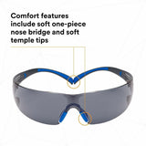 3M SecureFit Protective Eyewear, Gray Frame (MMMSF402SGAFBLU) Each