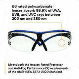 3M SecureFit Protective Eyewear, Blue, Gray, Clear Lens (MMMSF401XSGAFBL) Each