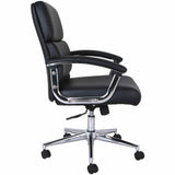 Lorell Vuelo Modern Mid-Back Bonded-Leather Office Chair, Black (LLR20028) Each