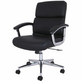 Lorell Vuelo Modern Mid-Back Bonded-Leather Office Chair, Black (LLR20028) Each