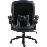 Lorell Big & Tall Flip Arm Chair, Black, Vinyl (LLR40221) Each