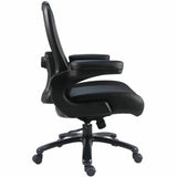 Lorell Big & Tall Flip Arm Chair, Black, Vinyl (LLR40221) Each