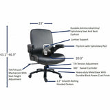 Lorell Big & Tall Flip Arm Chair, Black, Vinyl (LLR40221) Each